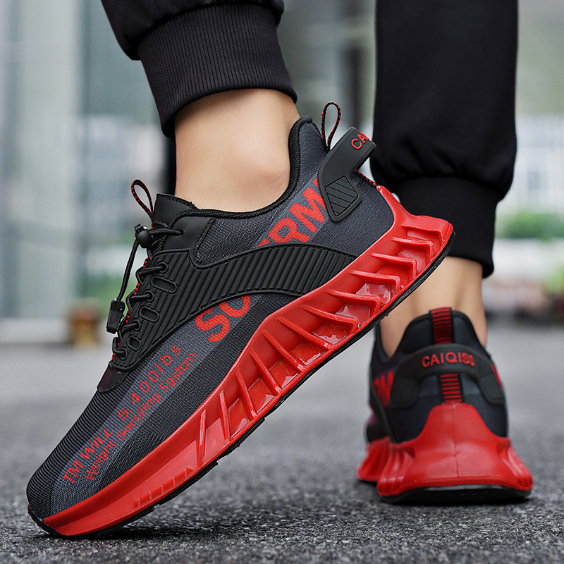 Health Wellness Fitness - Men Running Shoes Breathable Mesh Shock-absorbing